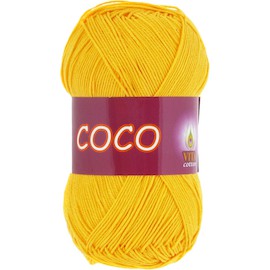 Пряжа Vita-cotton "Coco" 3863 Жёлтый 100% мерсеризованный хлопок 240 м 50гр