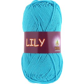 Пряжа Vita-cotton "Lily" 1618 Голубая бирюза 100% мерсеризованный хлопок 125 м 50 г